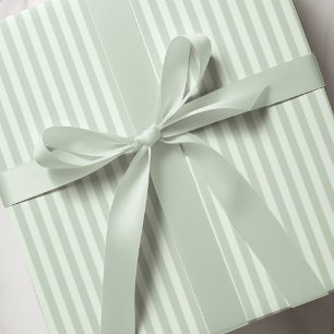 Papier Cadeau Pinstripes Pastel Vert Simple