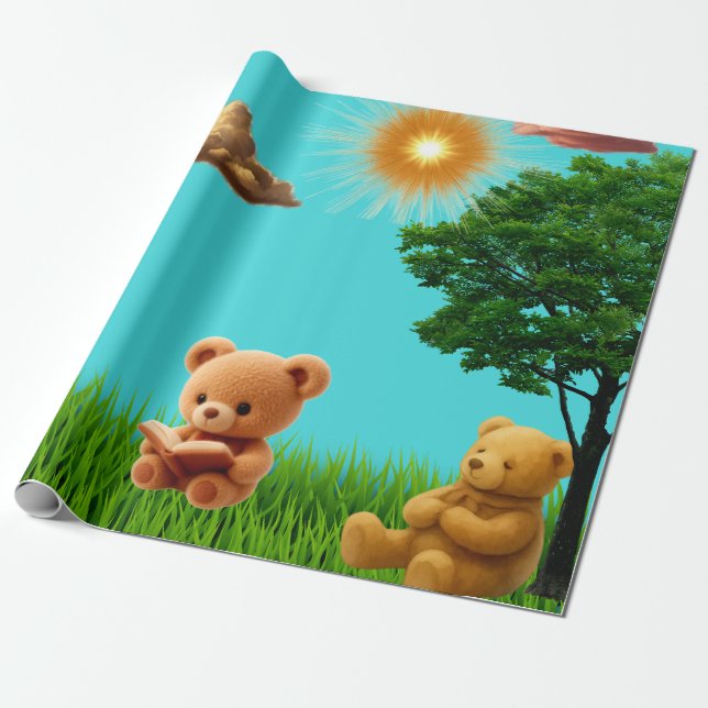 Papier Cadeau Pique-nique de nounours (Déroulé)