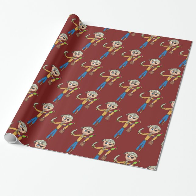 Papier Cadeau Pirate (Déroulé)