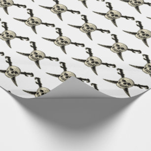 Papier Cadeau Pirate (Crâne) - Papier à envelopper brillant, 30"