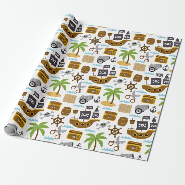 Papier Cadeau Pirate pour enfants  (Déroulé)