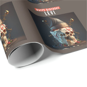 Papier Cadeau Pirate thème gâteau d'anniversaire