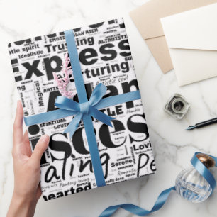 Papier Cadeau Pisces Mot Cloud Inspiration Zodiaque