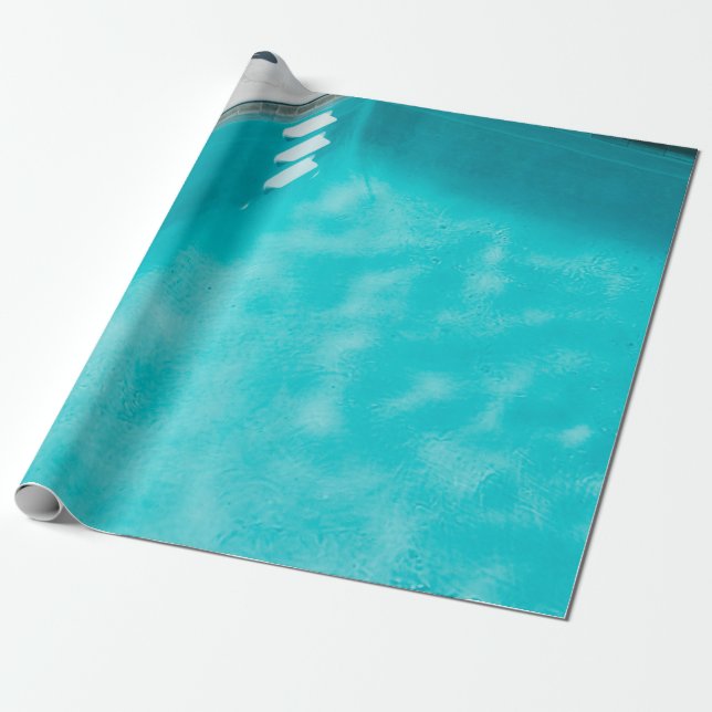 Papier Cadeau Piscine bleue (Déroulé)