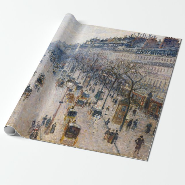 Papier Cadeau Pissarro - Boulevard Montmartre, Matin d'hiver (Déroulé)