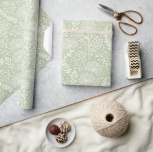 Papier Cadeau Pissenlit Doux Neutre - Olive Douce