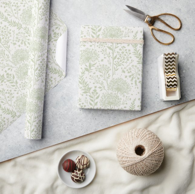 Papier Cadeau Pissenlit Doux Olive Douce - Neutre (Artisanat)