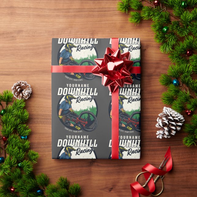 Papier Cadeau Piste VTT de descente personnalisée (Cadeau de vacances)