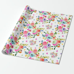 Papier Cadeau PixDezines Aquarelle Ranunculus   DO-IT-YOURSELF A