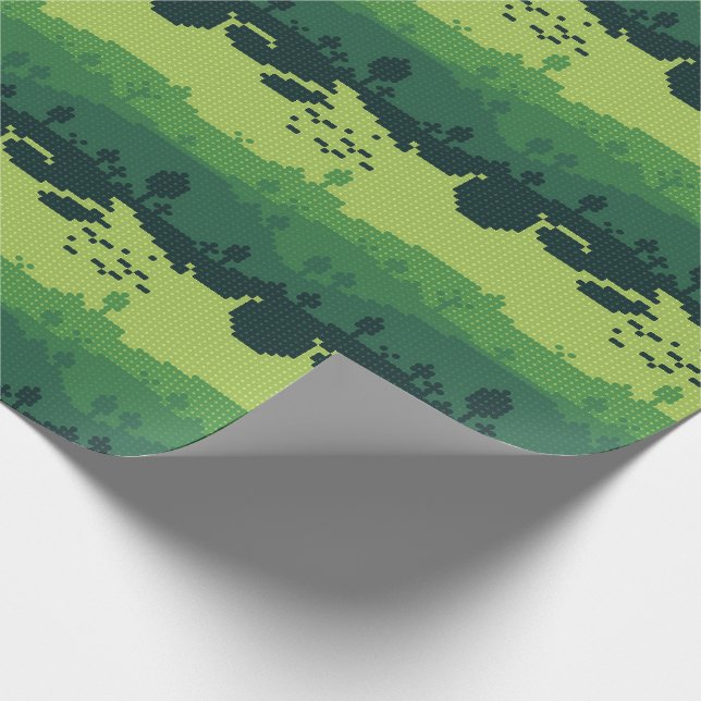 Papier Cadeau Pixel Landscape Pattern (Coin)