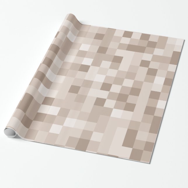 Papier Cadeau pixels Brown (Déroulé)