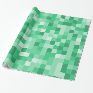 Papier Cadeau pixels verts