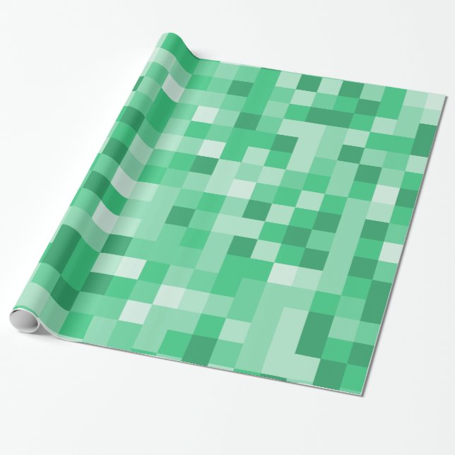 Papier Cadeau pixels verts (Déroulé)