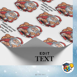 Papier Cadeau Pizza drôle Noël modifiable WRAP
