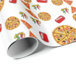 Papier Cadeau Pizza en papier d'enveloppement brillant