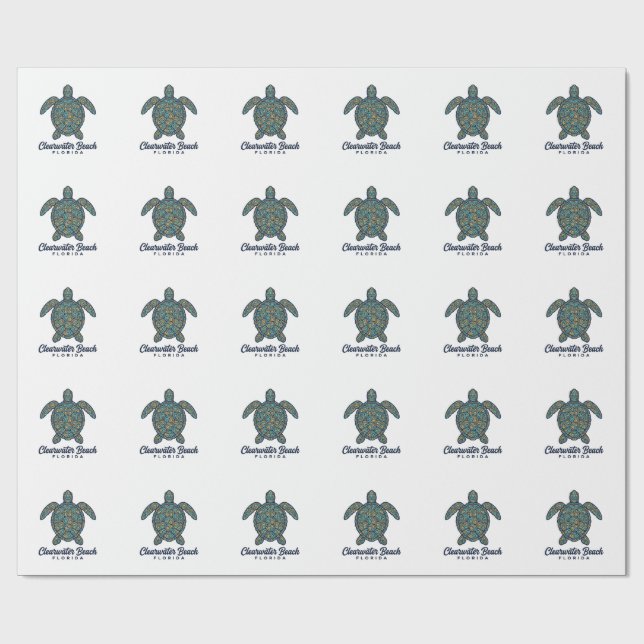Papier Cadeau Plage de Clearwater Floride Tortue de mer Concepti (Plat)