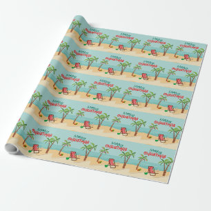 Papier Cadeau Plage de Noël joyeux