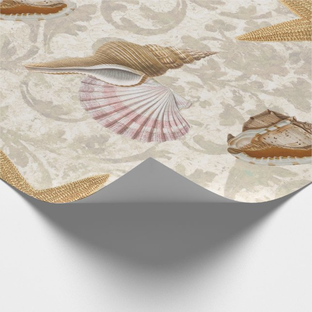 Papier Cadeau Plage de Starfish de vintage Seashell  (Coin)