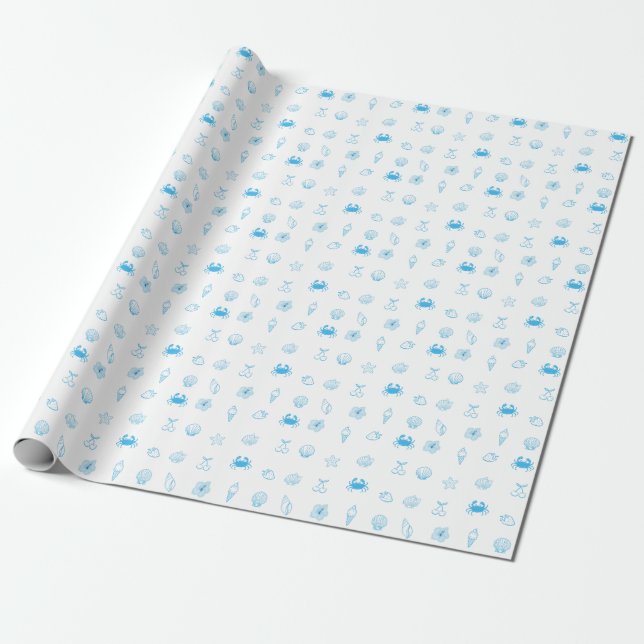 Papier Cadeau Plage grecque minimaliste (Déroulé)