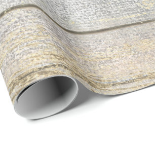Papier Cadeau Plage gris argenté Champaiment Bois d'or rustique