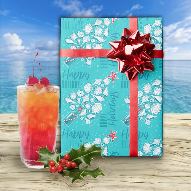 Papier Cadeau Plage Joyeuses vacances (Créateur téléchargé)