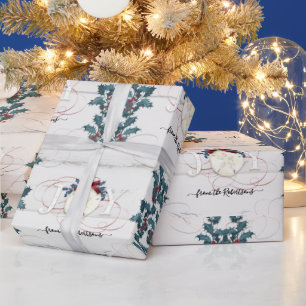 Papier Cadeau Plage Noël Joie Holly Sand Dollar Driftwood