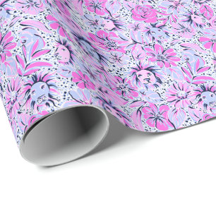 Papier Cadeau Plage Preppy Palm Imprimer Lions pourpres