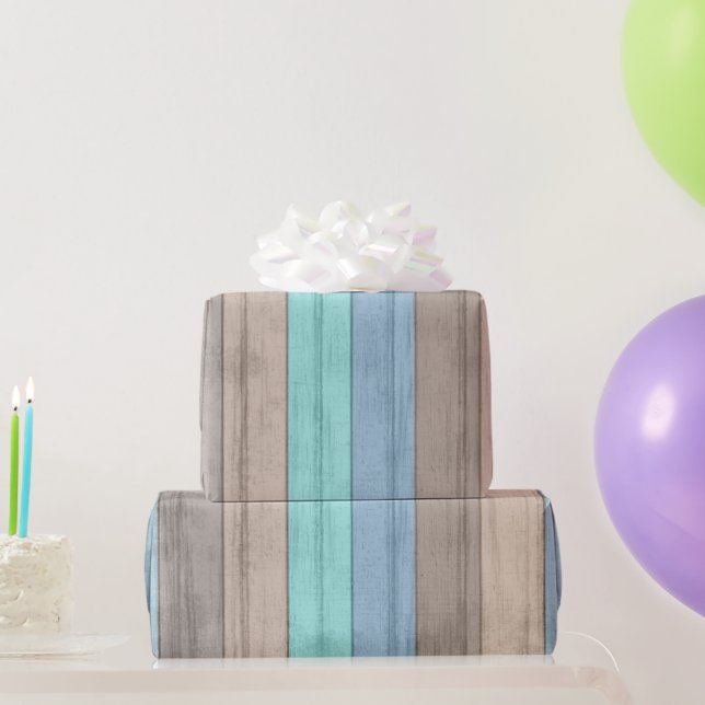 Papier Cadeau Plage tropicale rustique (Cadeaux de fête)