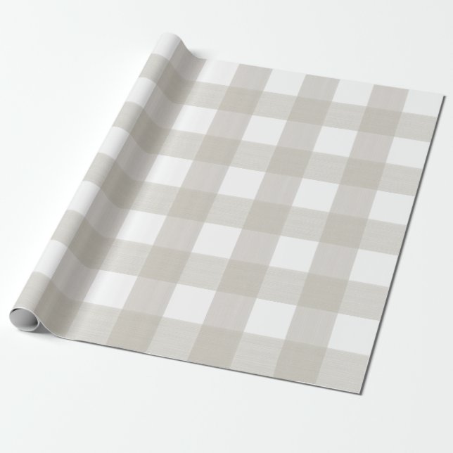 Papier Cadeau Plaid beige de Buffalo de mastic (Déroulé)
