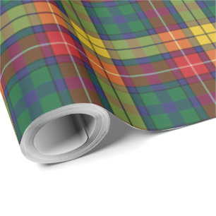 Papier Cadeau Plaid Buchanan Clan Motif Vacances Tartan