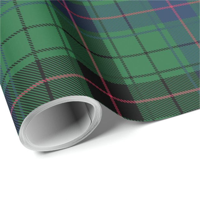 Papier Cadeau Plaid Clan Davidson Classic Rustic Tartan (Coin rond)