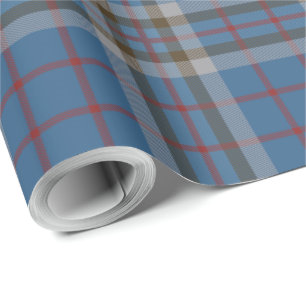 Papier Cadeau Plaid Classic Clan Thompson Blue Grey Tartan