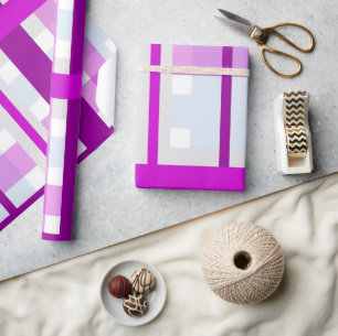 Papier Cadeau Plaid classique violet de buffle rustique