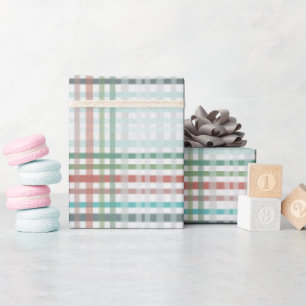Papier Cadeau Plaid dans les couleurs pastel bleu