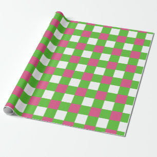 Papier Cadeau Plaid de Buffalo  AKA Pink & Green Sorority