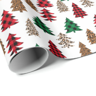 Papier Cadeau Plaid de Buffalo et Leopard