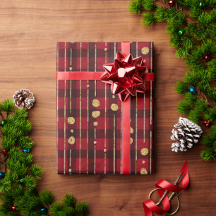 Papier Cadeau Plaid de buffle rouge et noir