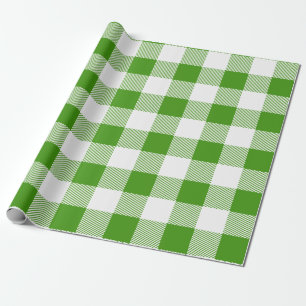 Papier Cadeau Plaid de buffle vert et blanc