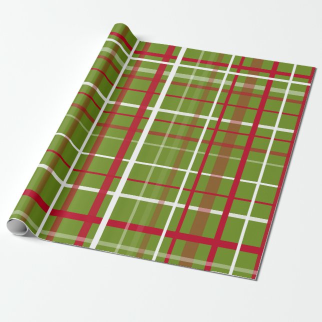 Papier Cadeau Plaid de tartan de Noël (Déroulé)