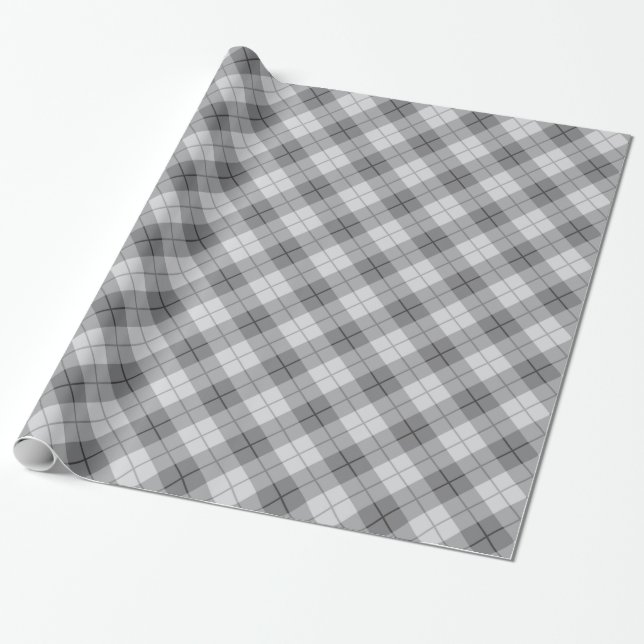Papier Cadeau Plaid gris (Déroulé)