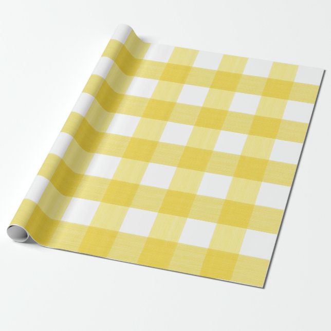 Papier Cadeau Plaid jaune de Buffalo (Déroulé)