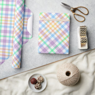 Papier Cadeau Plaid Pastel