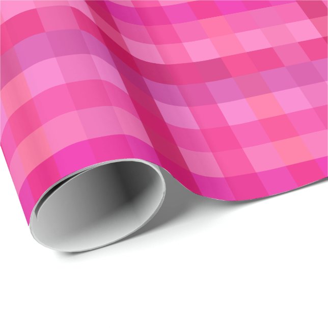 Papier Cadeau Plaid rose et lavande (Coin rond)