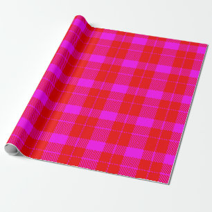 Papier Cadeau Plaid rose et rouge
