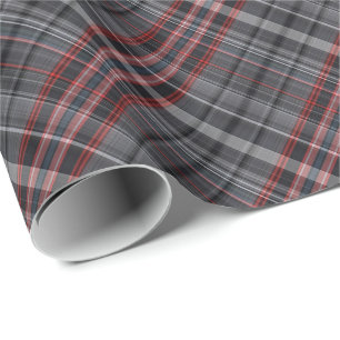Papier Cadeau Plaid rouge et noir et blanc
