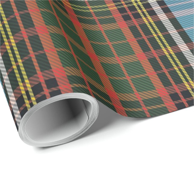 Papier Cadeau Plaid Rustic Anderson classique de Noël Tartan (Coin rond)