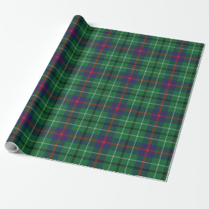 Papier Cadeau Plaid Rustic Green Classic À damiers Tartan