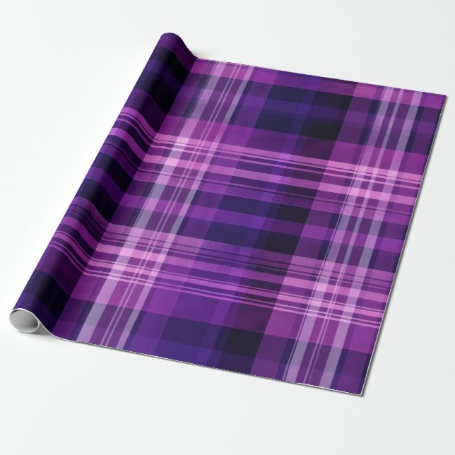 Papier Cadeau Plaid violet (Déroulé)
