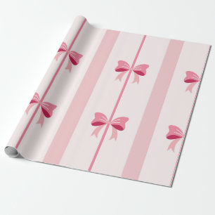 Papier Cadeau Plaisir à la corne rose rayée