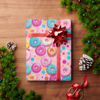 Papier Cadeau Plaisirs arrosés Papier d'enveloppement de Donut